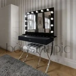 Vanity Table with Lighted Hollywood Mirror